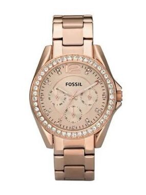 Fossil Rose Gold Tone Crystal Bezel Women's Watch